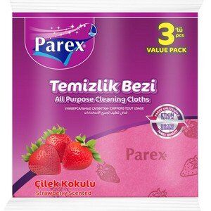 PAREX TEMİZLİK BEZİ 3LÜ ÇİLEK KOKULU