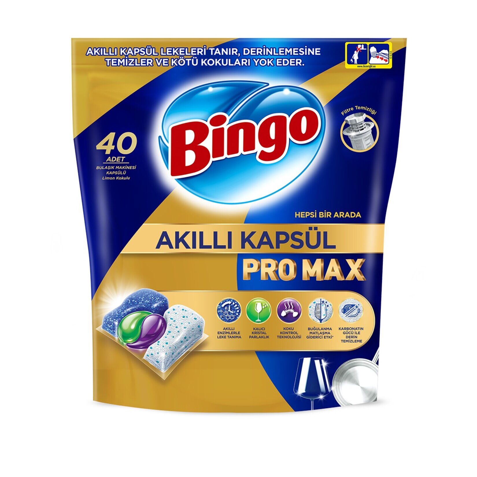 BİNGO AKILLI BULAŞIK KAPSÜLÜ PRO MAX 40 LI