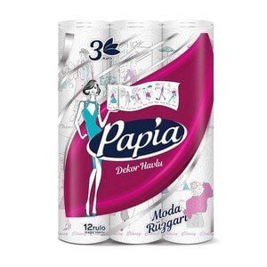 PAPİA DEKOR HAVLU KAĞIT 12Lİ