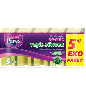 PAREX KLASİK YEŞİL SÜNGER OLUKLU 5Lİ