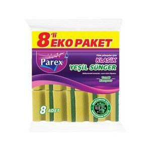 PAREX KLASİK YEŞİL SÜNGER OLUKLU 8Lİ