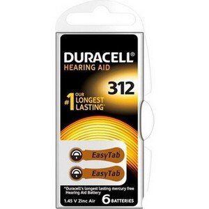 DURACELL 312 NO KULAKLIK PİLİ 6 LI